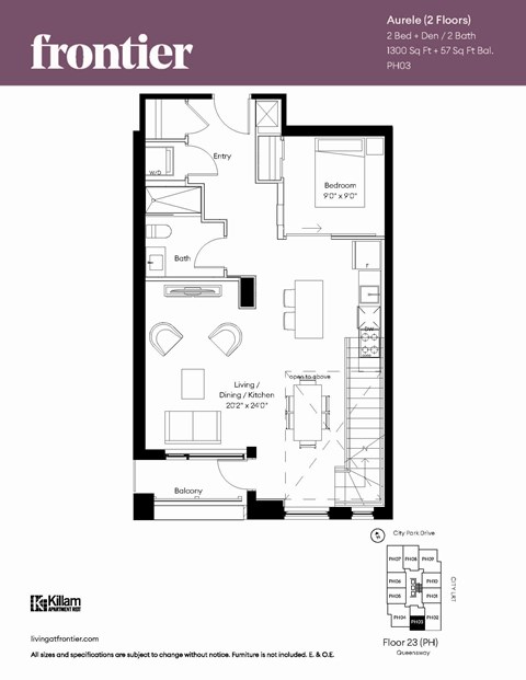 Aurele Penthouse Page 1 - 2 Bed + Den | 2 Bath